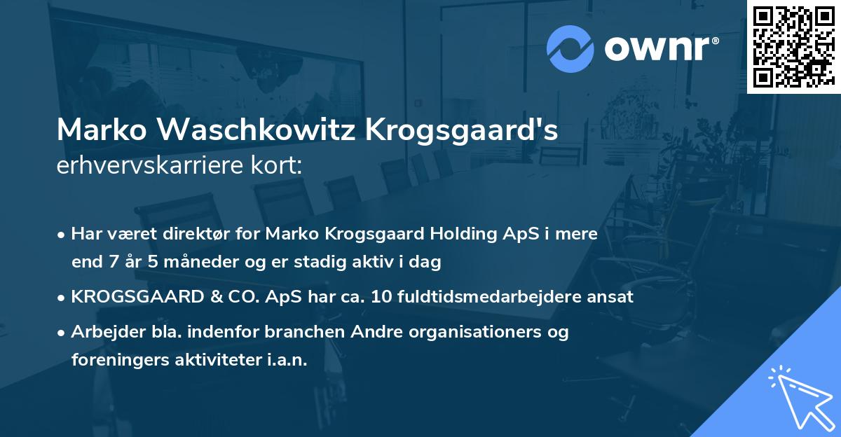 Marko Waschkowitz Krogsgaard's erhvervskarriere kort