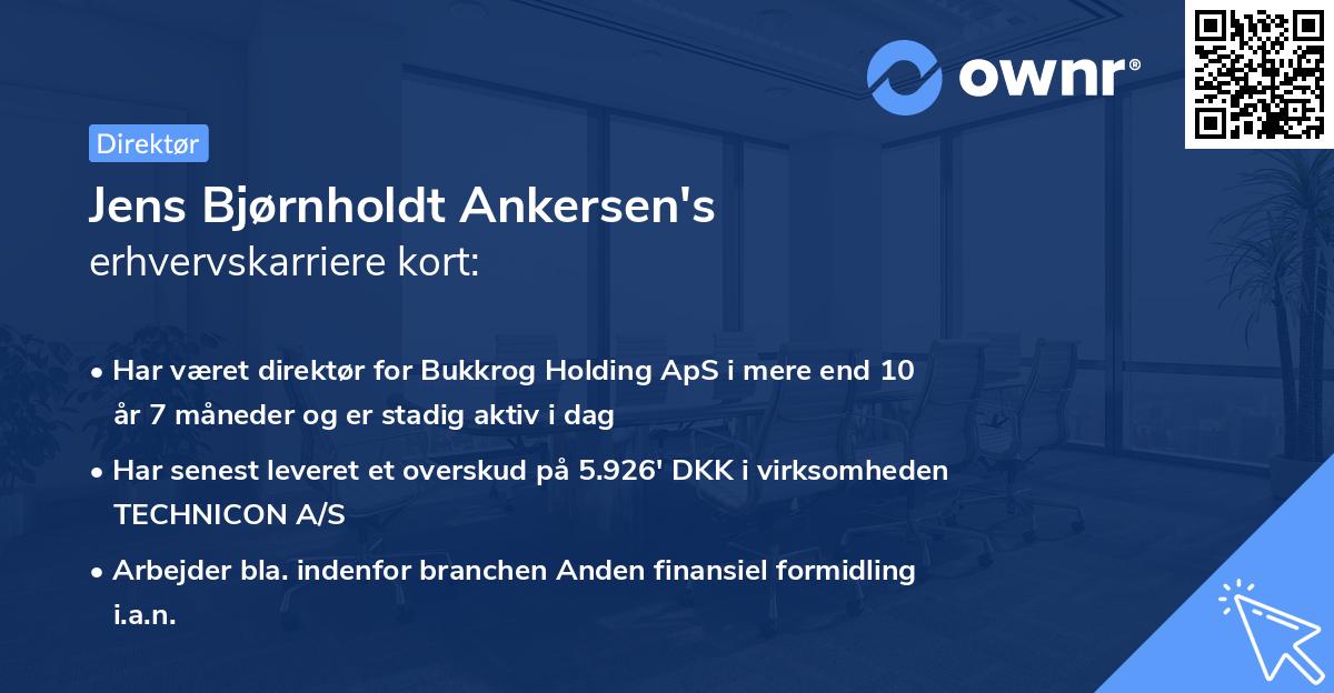 Jens Bjørnholdt Ankersen's erhvervskarriere kort