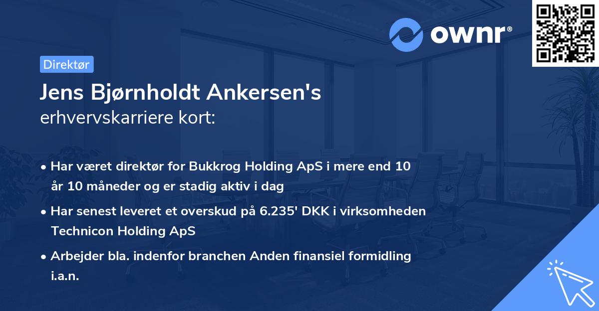 Jens Bjørnholdt Ankersen's erhvervskarriere kort