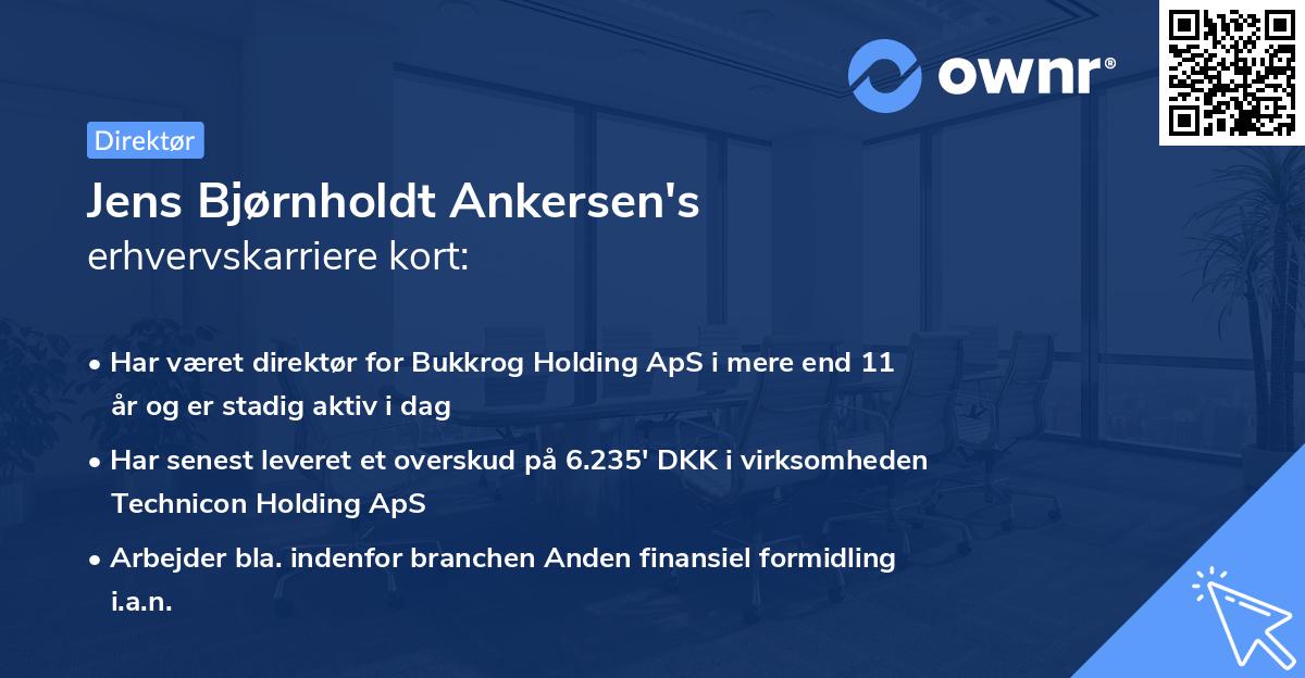 Jens Bjørnholdt Ankersen's erhvervskarriere kort