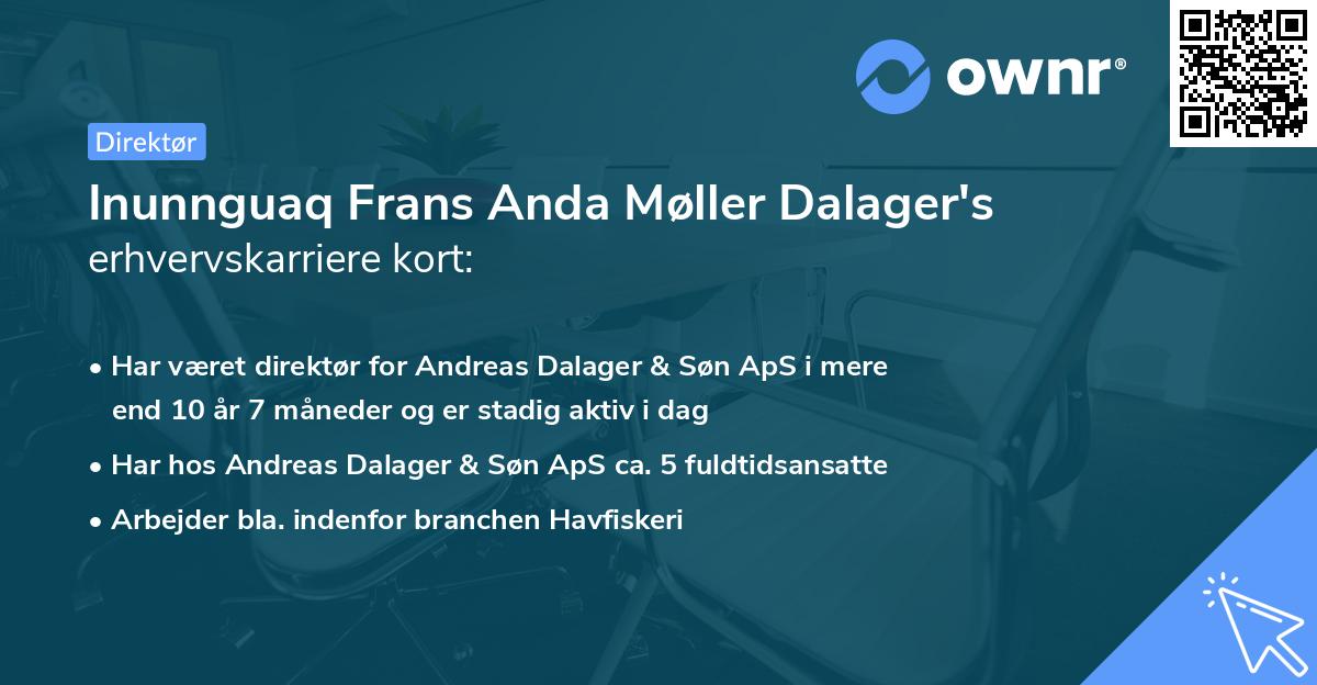 Inunnguaq Frans Anda Møller Dalager's erhvervskarriere kort