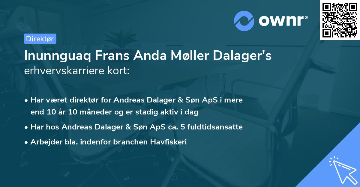 Inunnguaq Frans Anda Møller Dalager's erhvervskarriere kort