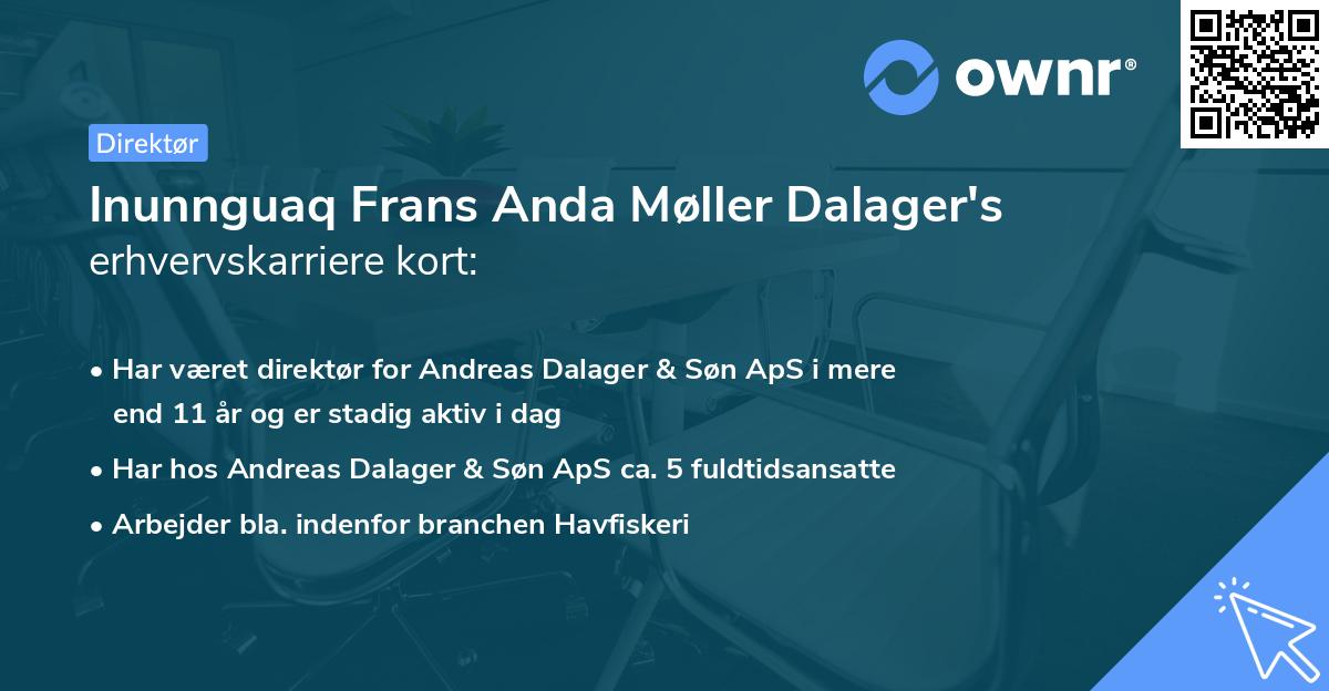 Inunnguaq Frans Anda Møller Dalager's erhvervskarriere kort