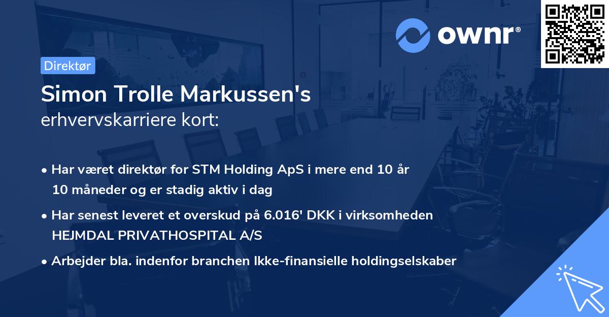 Simon Trolle Markussen's erhvervskarriere kort