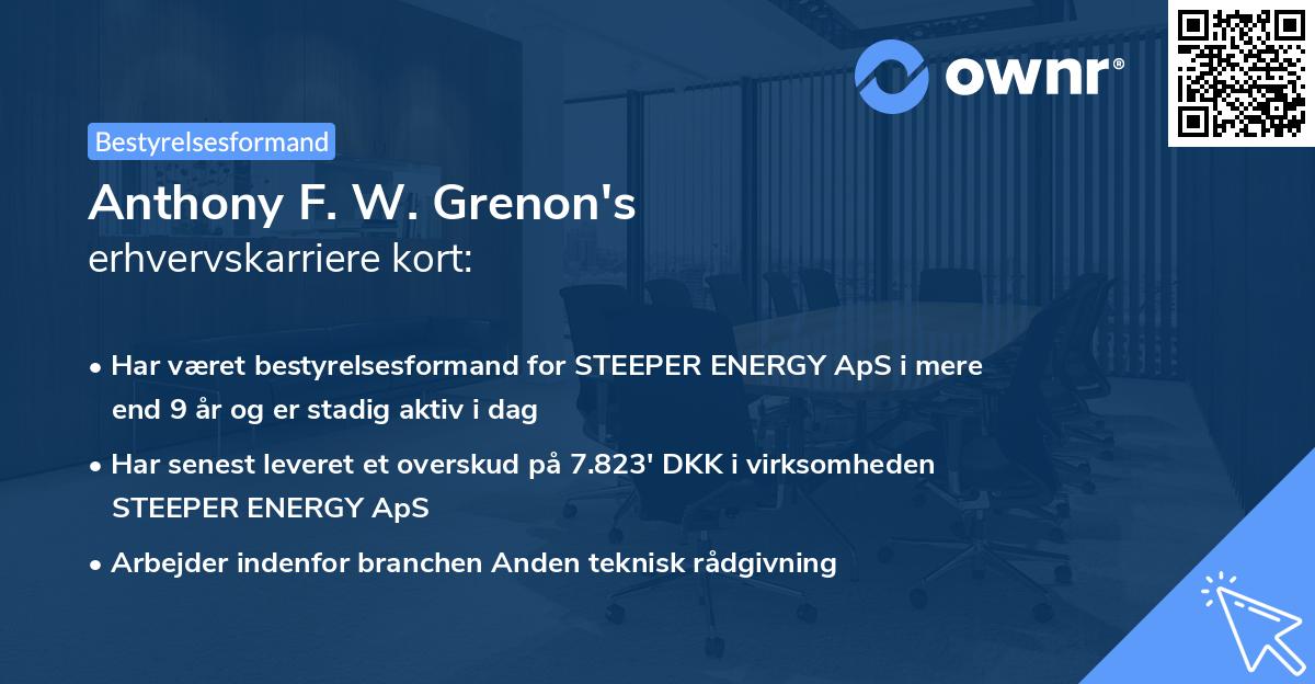 Anthony F. W. Grenon's erhvervskarriere kort