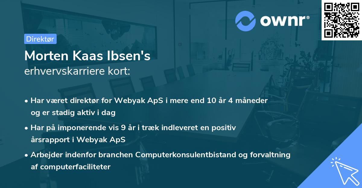 Morten Kaas Ibsen's erhvervskarriere kort