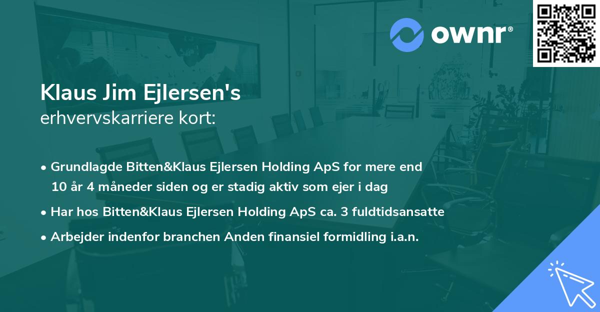 Klaus Jim Ejlersen's erhvervskarriere kort