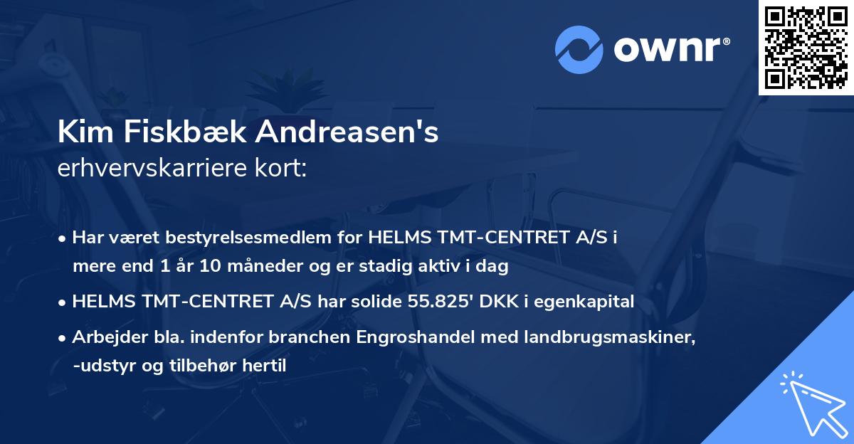 Kim Fiskbæk Andreasen's erhvervskarriere kort
