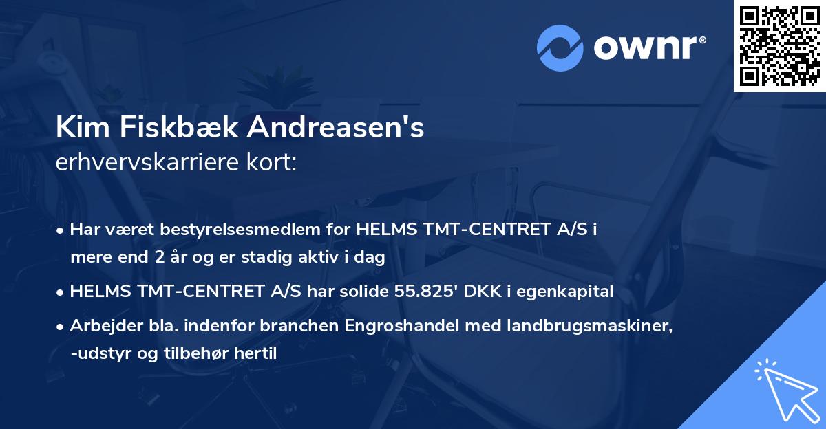 Kim Fiskbæk Andreasen's erhvervskarriere kort