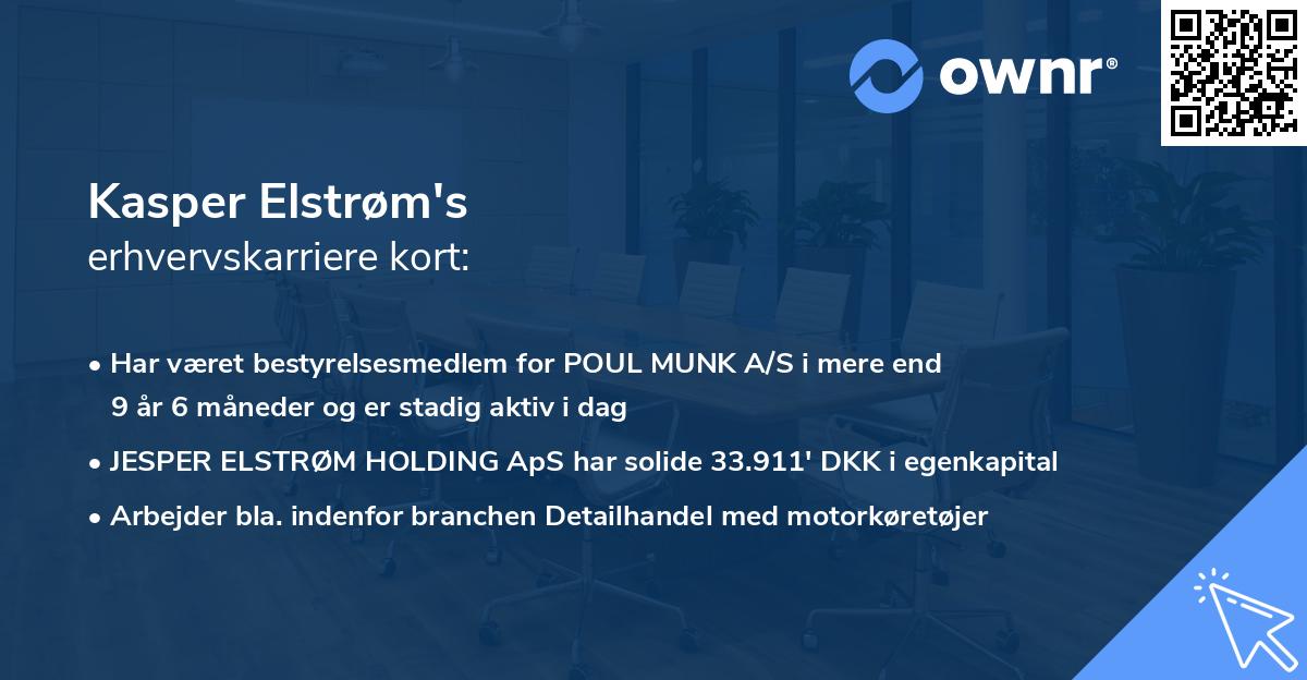 Kasper Elstrøm's erhvervskarriere kort
