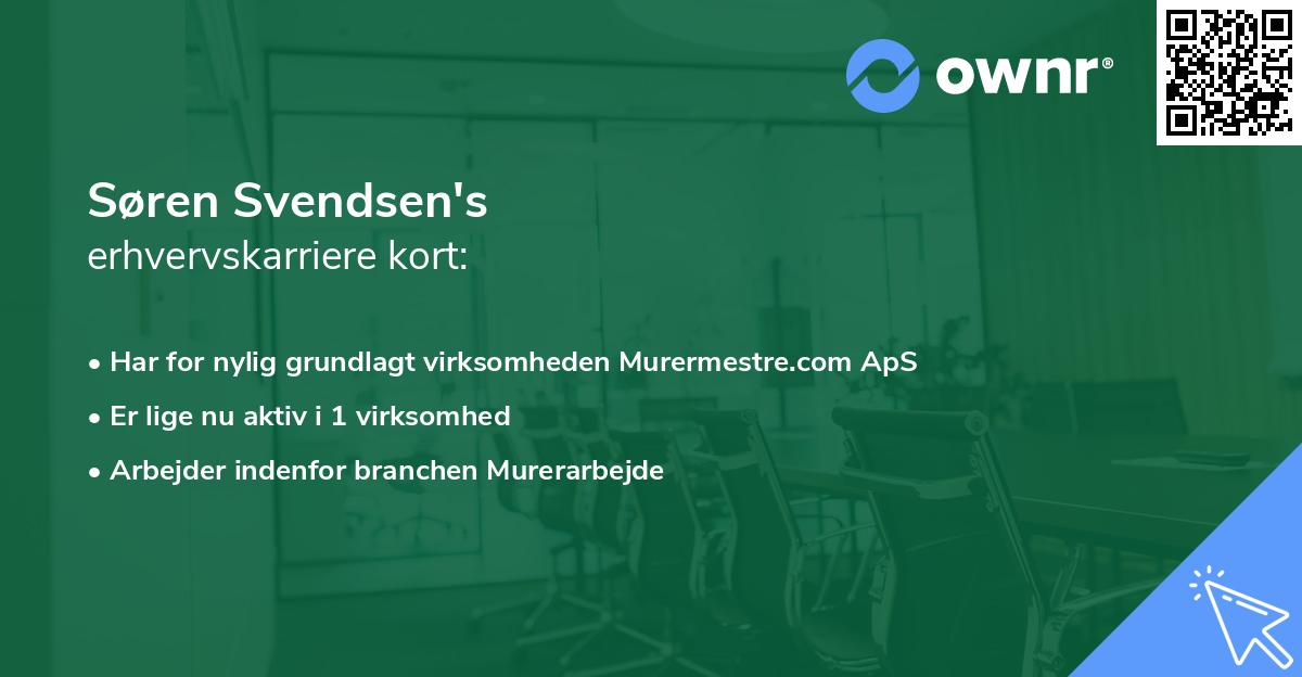 Søren Svendsen's erhvervskarriere kort