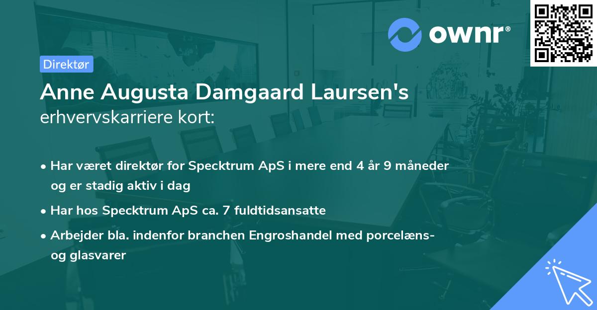 Anne Augusta Damgaard Laursen's erhvervskarriere kort