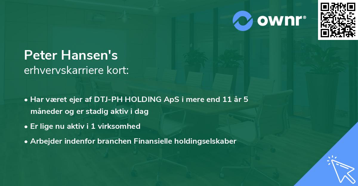 Peter Hansen's erhvervskarriere kort