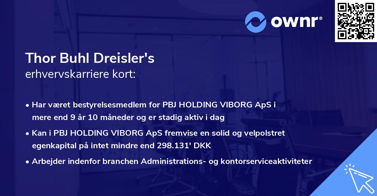 Thor Buhl Dreisler's erhvervskarriere kort