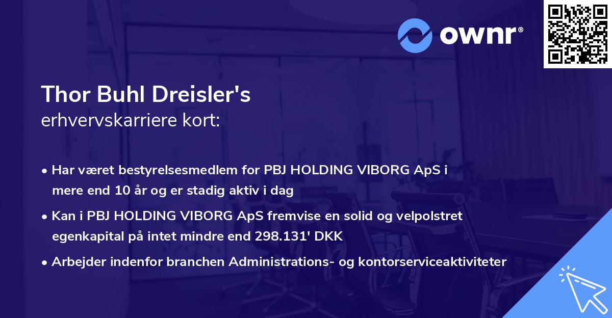 Thor Buhl Dreisler's erhvervskarriere kort
