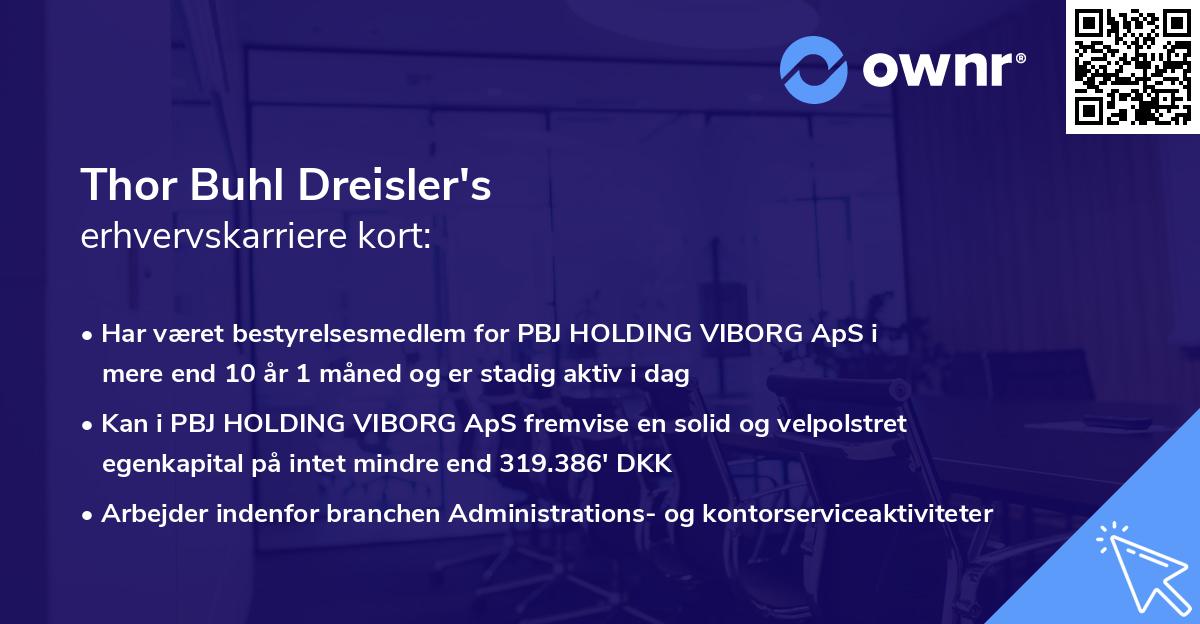 Thor Buhl Dreisler's erhvervskarriere kort