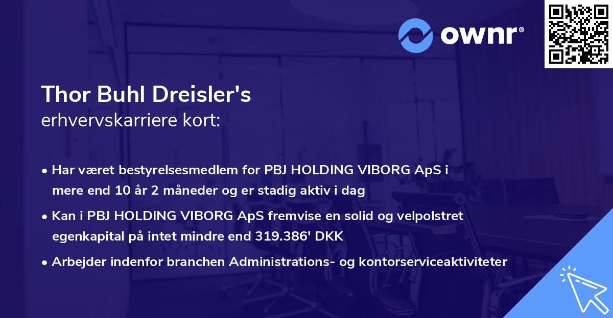 Thor Buhl Dreisler's erhvervskarriere kort