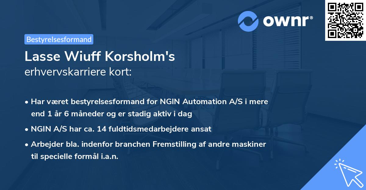 Lasse Wiuff Korsholm's erhvervskarriere kort