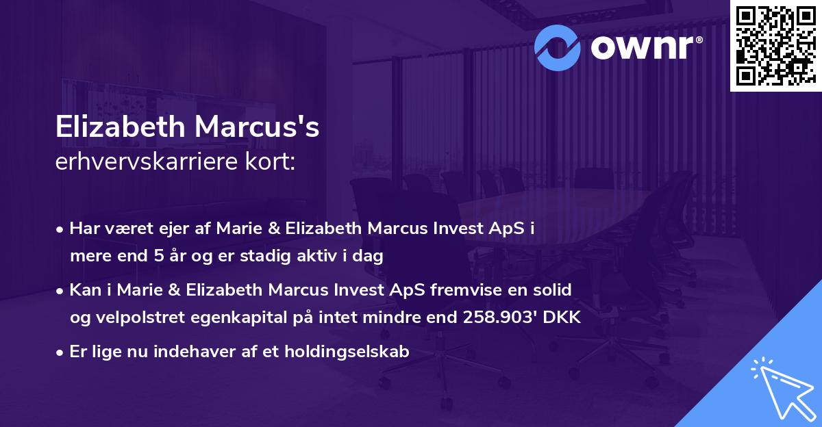 Elizabeth Marcus's erhvervskarriere kort