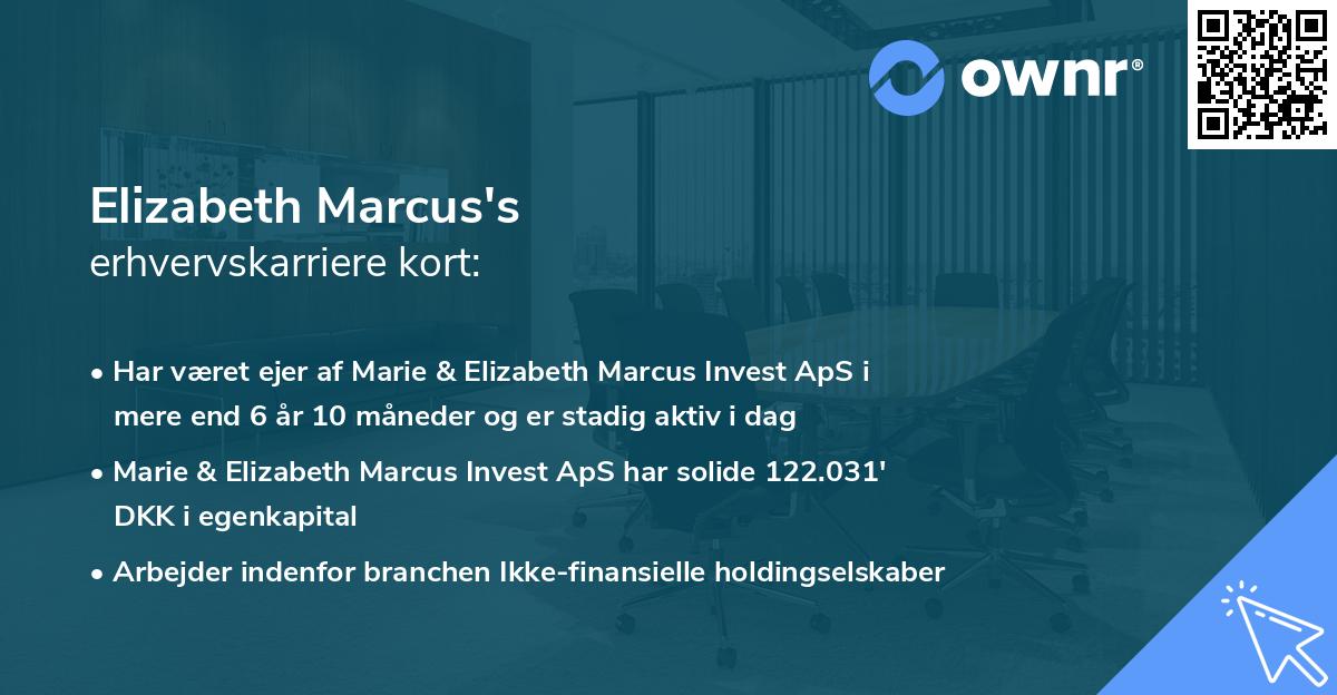 Elizabeth Marcus's erhvervskarriere kort