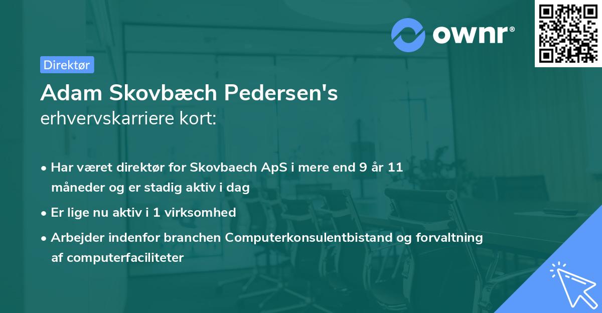 Adam Skovbæch Pedersen's erhvervskarriere kort