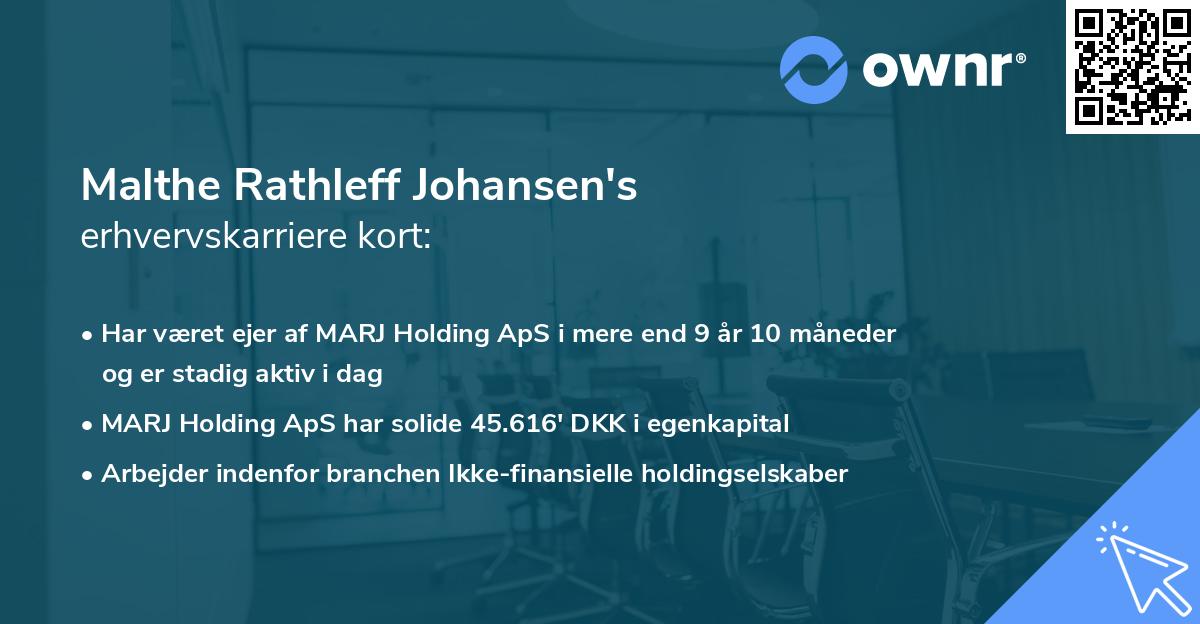 Malthe Rathleff Johansen's erhvervskarriere kort