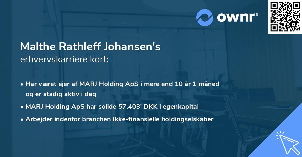 Malthe Rathleff Johansen's erhvervskarriere kort