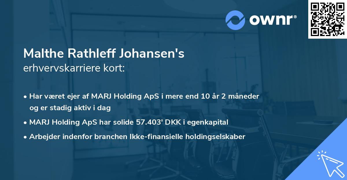 Malthe Rathleff Johansen's erhvervskarriere kort