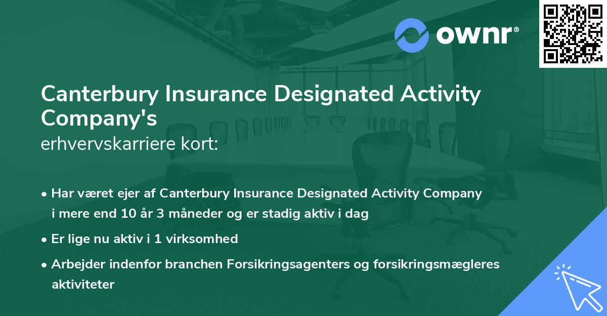 Canterbury Insurance Designated Activity Company's erhvervskarriere kort