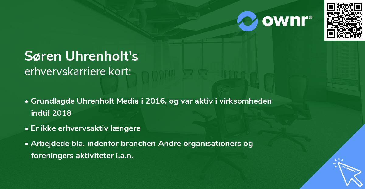 Søren Uhrenholt's erhvervskarriere kort