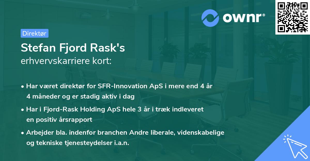 Stefan Fjord Rask's erhvervskarriere kort