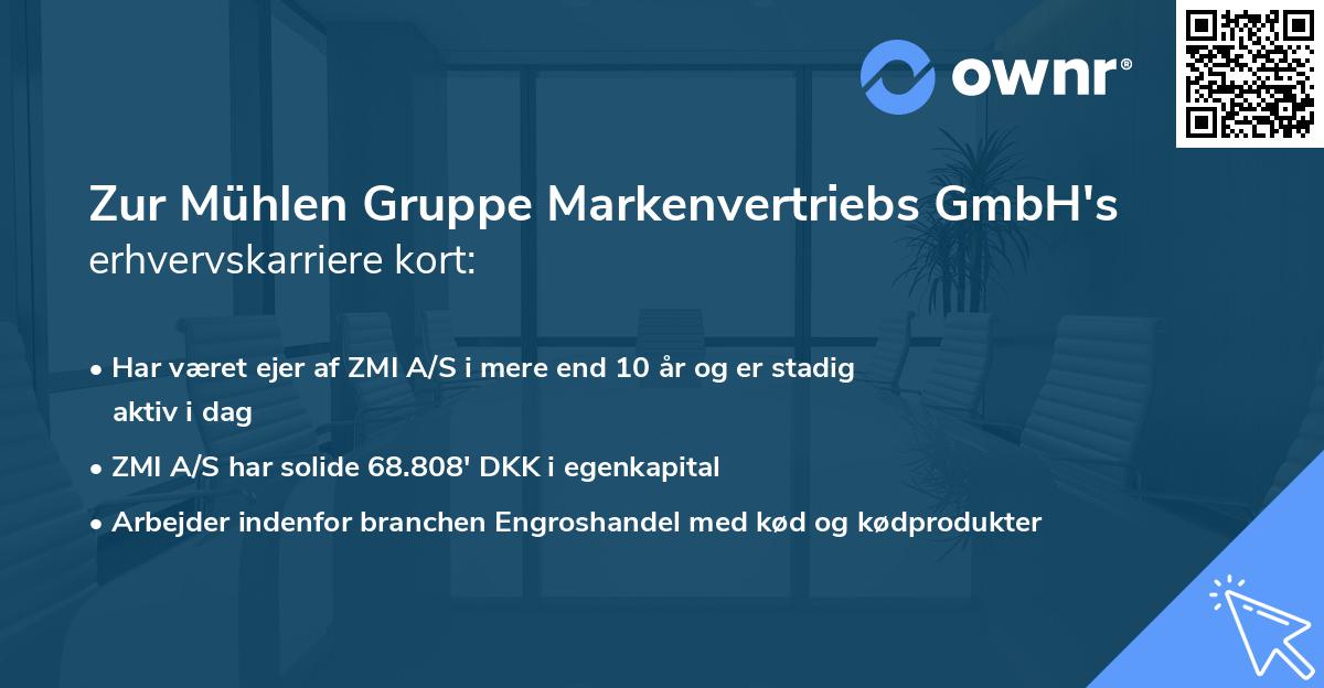 Zur Mühlen Gruppe Markenvertriebs GmbH's erhvervskarriere kort