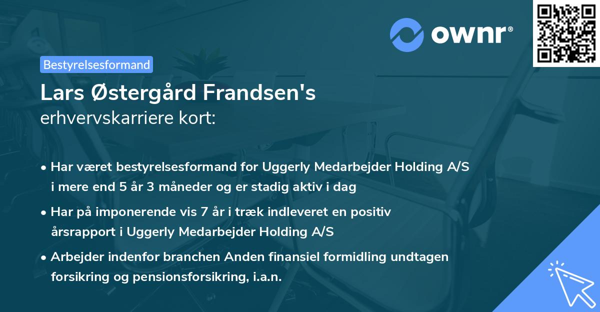 Lars Østergård Frandsen's erhvervskarriere kort