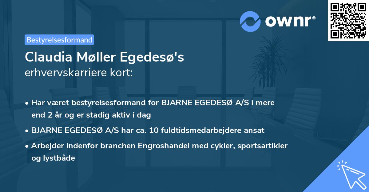 Claudia Møller Egedesø's erhvervskarriere kort