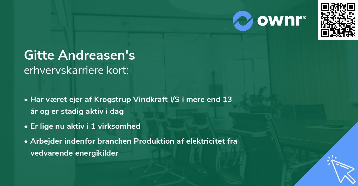 Gitte Andreasen's erhvervskarriere kort