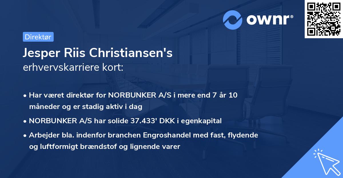 Jesper Riis Christiansen's erhvervskarriere kort