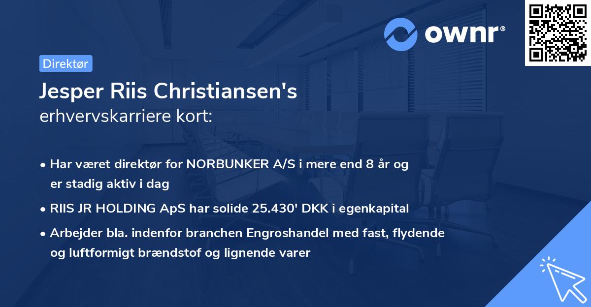 Jesper Riis Christiansen's erhvervskarriere kort