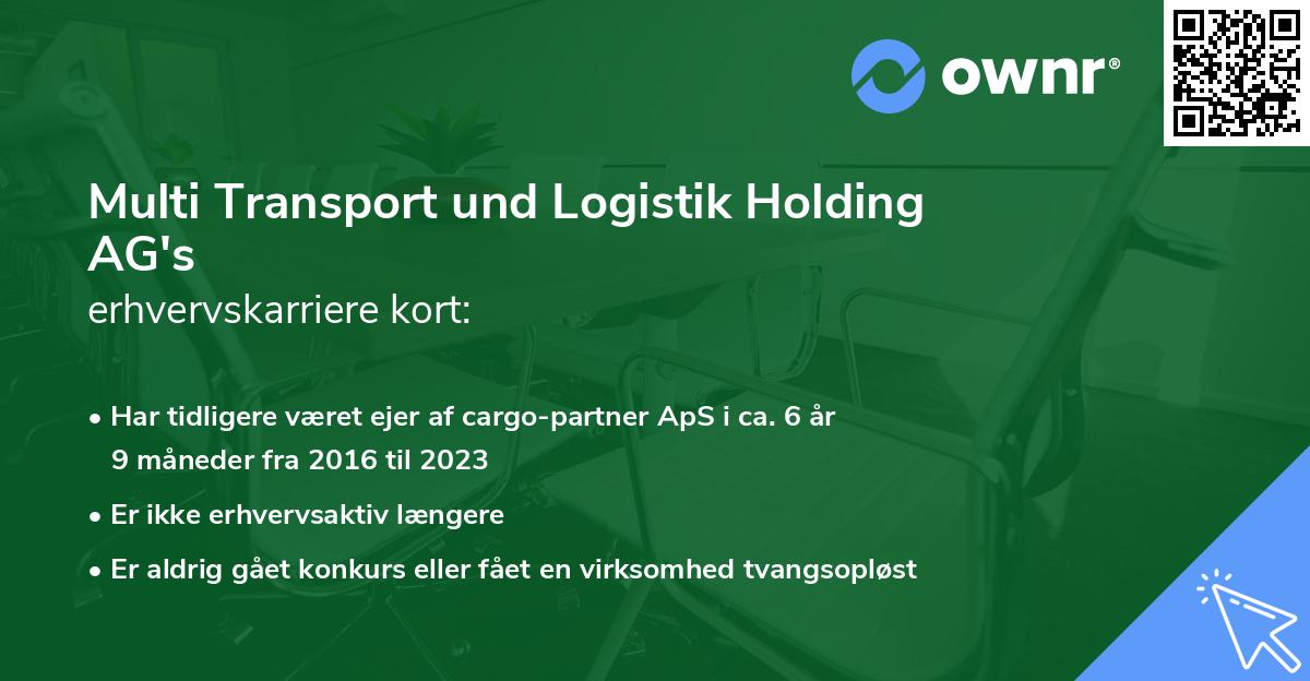 Multi Transport und Logistik Holding AG's erhvervskarriere kort