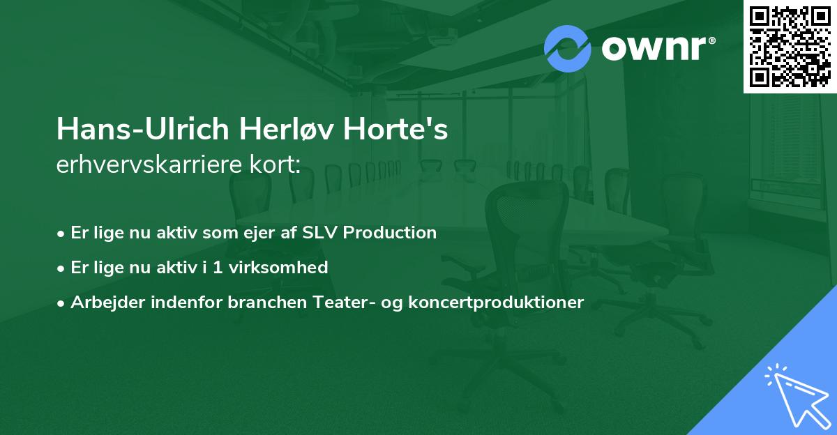 Hans-Ulrich Herløv Horte's erhvervskarriere kort