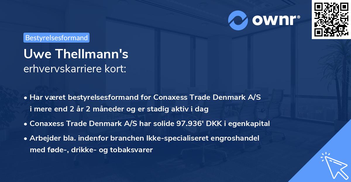 Uwe Thellmann's erhvervskarriere kort