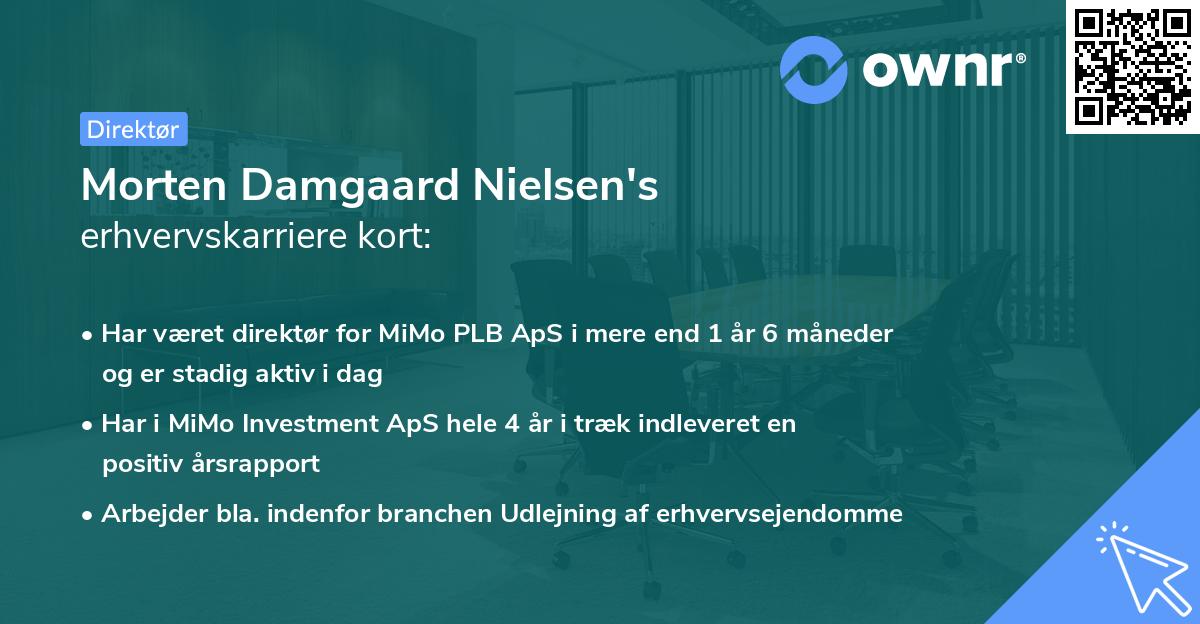 Morten Damgaard Nielsen's erhvervskarriere kort