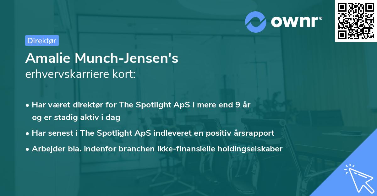 Amalie Munch-Jensen's erhvervskarriere kort