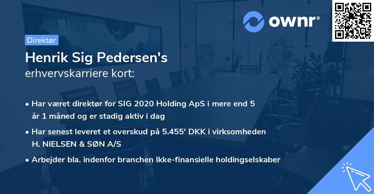 Henrik Sig Pedersen's erhvervskarriere kort