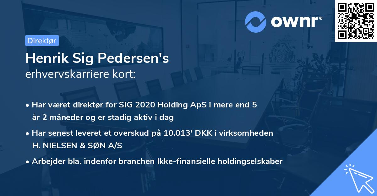 Henrik Sig Pedersen's erhvervskarriere kort