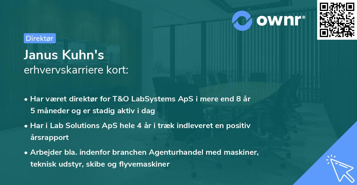 Janus Kuhn's erhvervskarriere kort