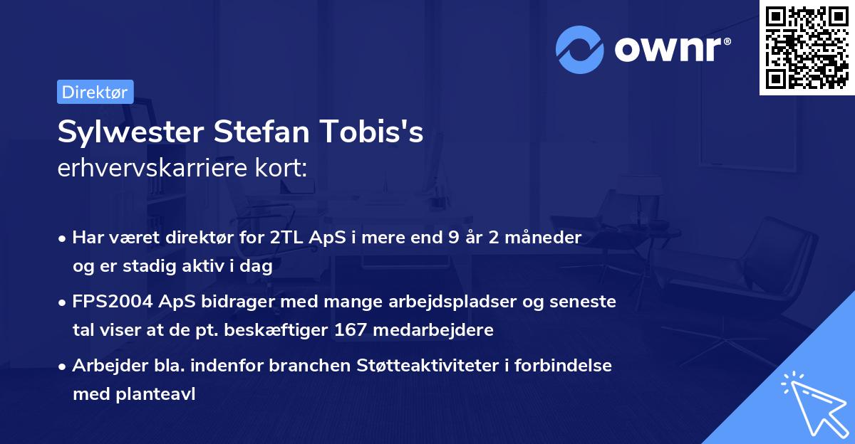 Sylwester Stefan Tobis's erhvervskarriere kort