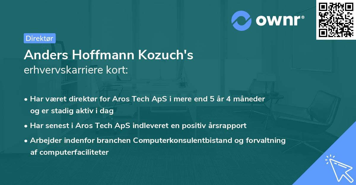 Anders Hoffmann Kozuch's erhvervskarriere kort