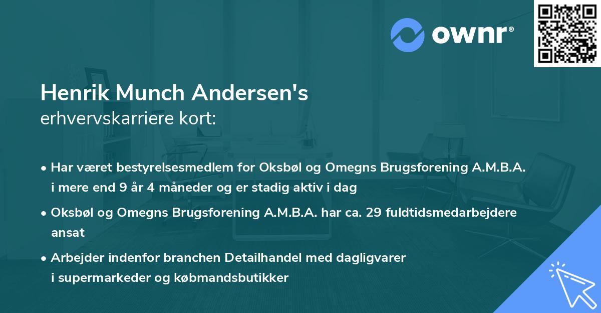 Henrik Munch Andersen's erhvervskarriere kort