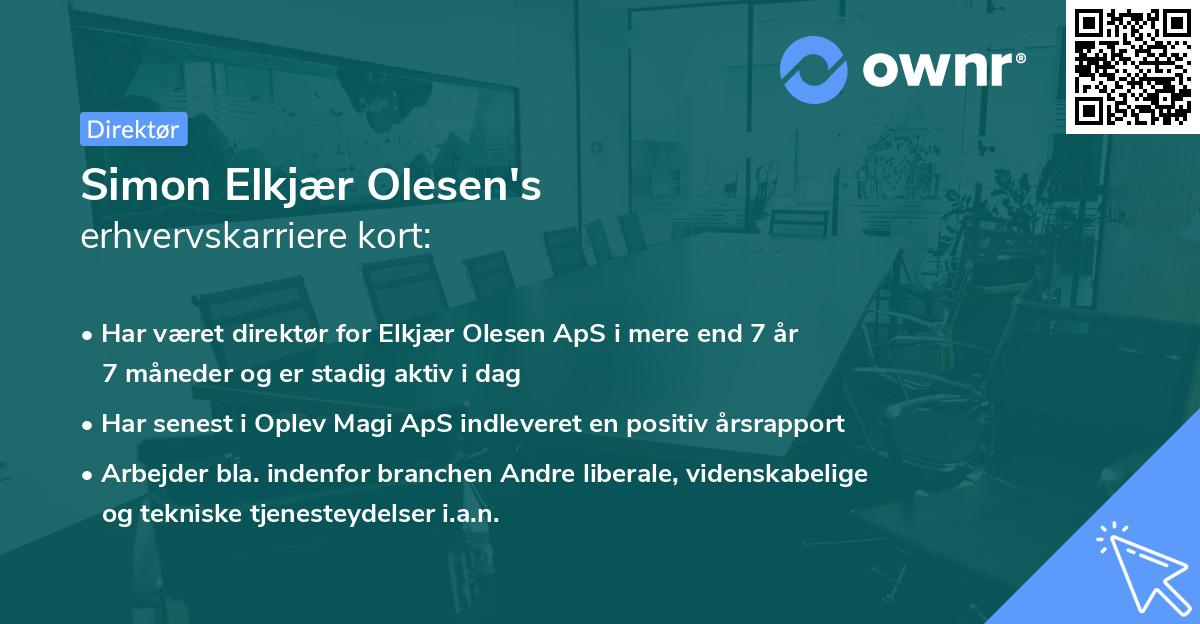 Simon Elkjær Olesen's erhvervskarriere kort