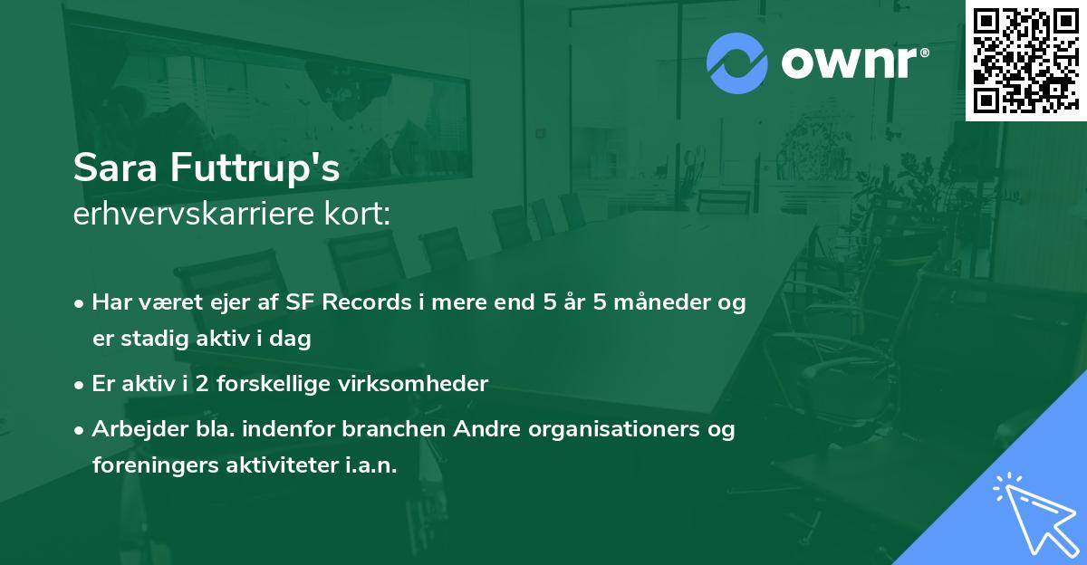 Sara Futtrup's erhvervskarriere kort